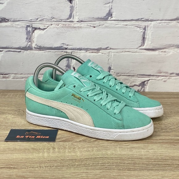 mint green puma trainers